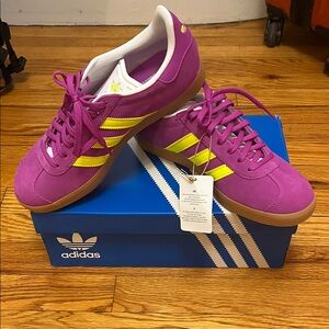 Adidas Women's Gazelle Vibrant Purple and Yellow Sneakers